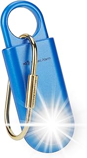130dB Personal Safety Alarm Ultra Bright Strobe Light Loud Sound Keychain Siren with Carabiner for Women, School Children, Night Runners. Hiking Alarm Bear Deterrent. SOS Emergency Alerts. Blue