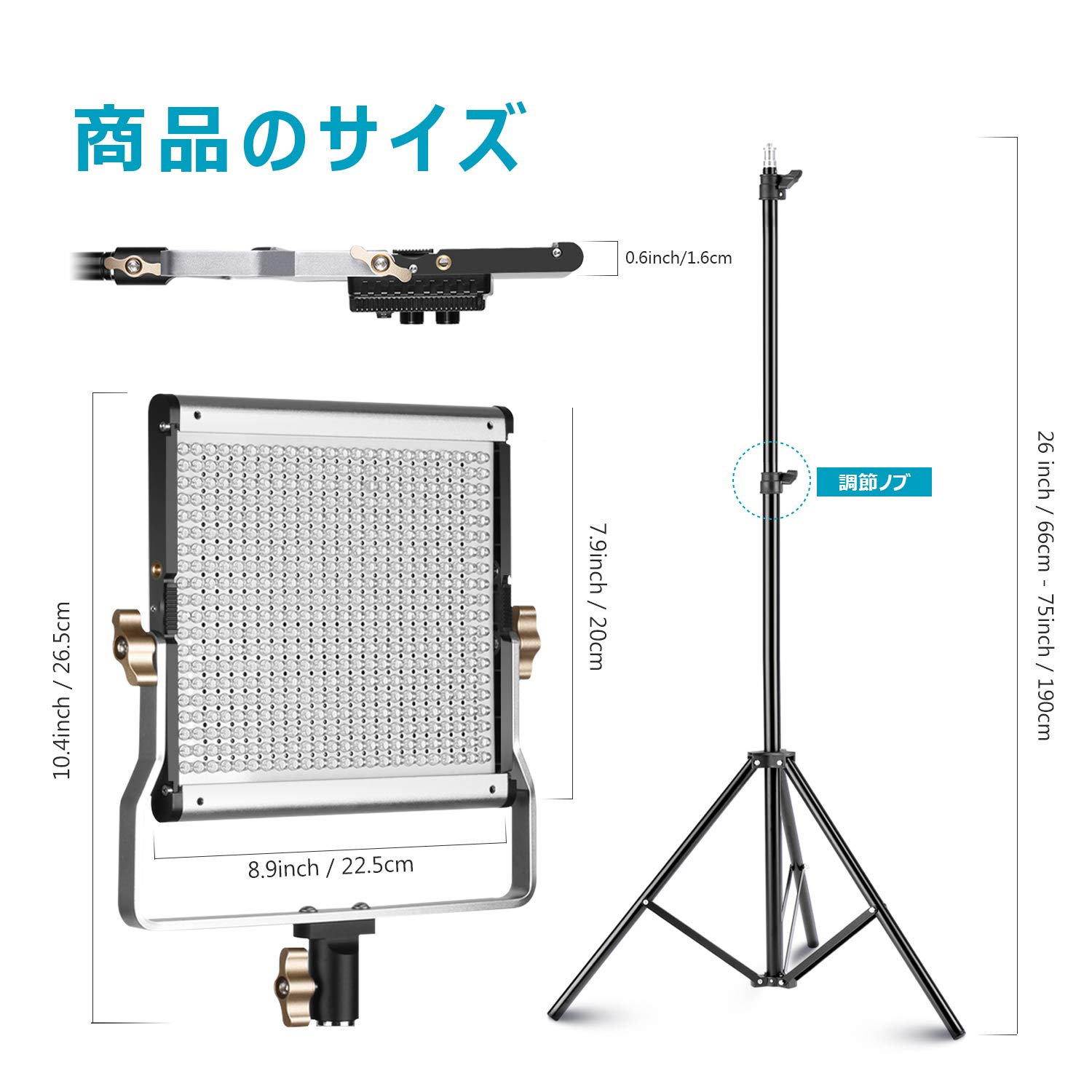 Amazon | NEEWER 2パック 480 LEDビデオライトとスタンドキット 調光 