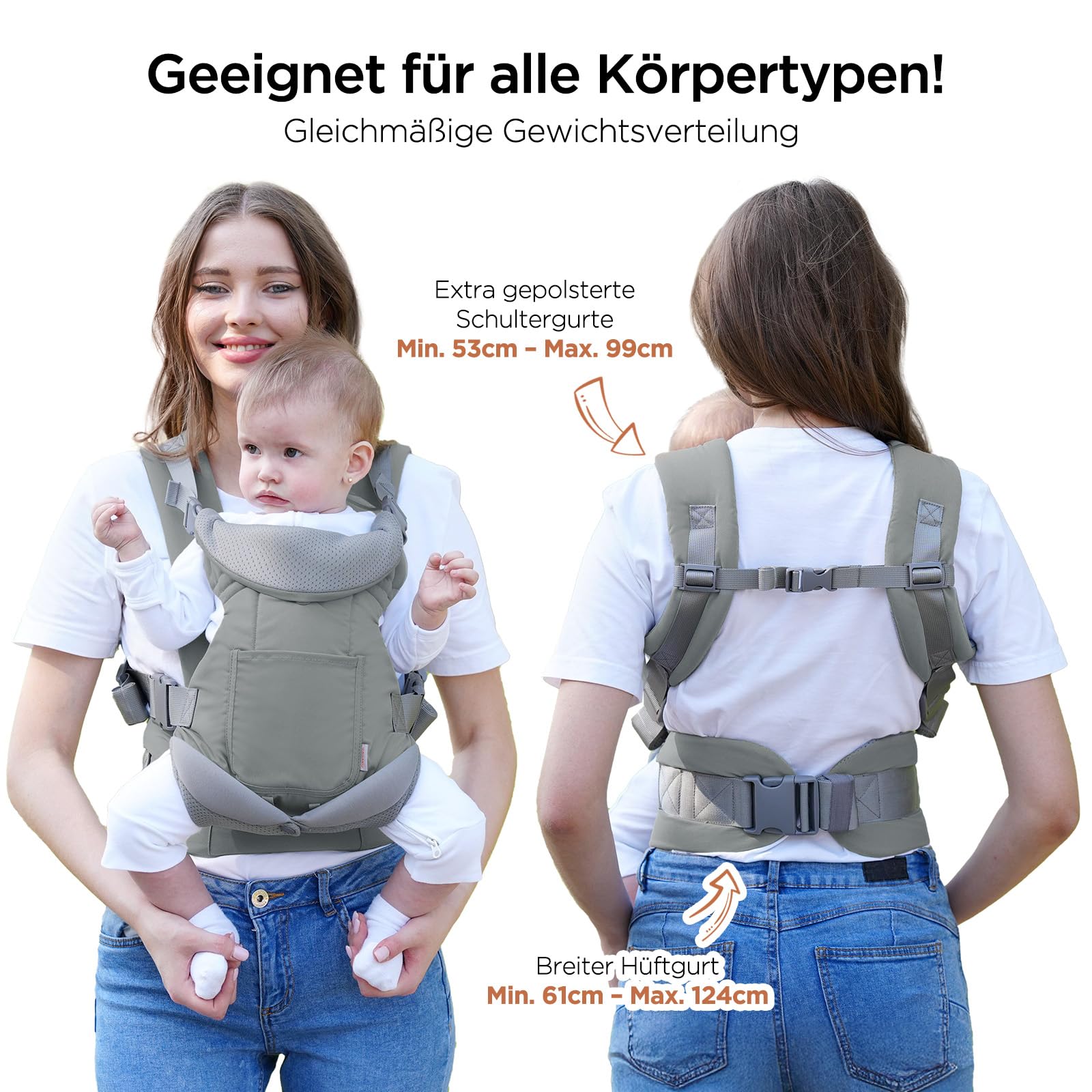GAGAKU Babytrage für Babys Kleinkinder 4-36 Monate, Einfach zu Tragen Gesicht in Gesicht nach Vorne und Hinten Tragen für Kinder - Hellgrün