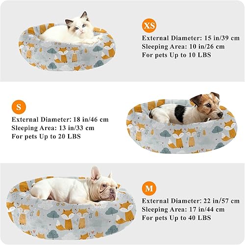 Miniatura 7 de Cartoon Yellow Foxes Grey Warm & Soft Pet Dog Beds fluffier Cat Pillow Bed for Small Size Pets Supplies cama elevada para Perros Grandes