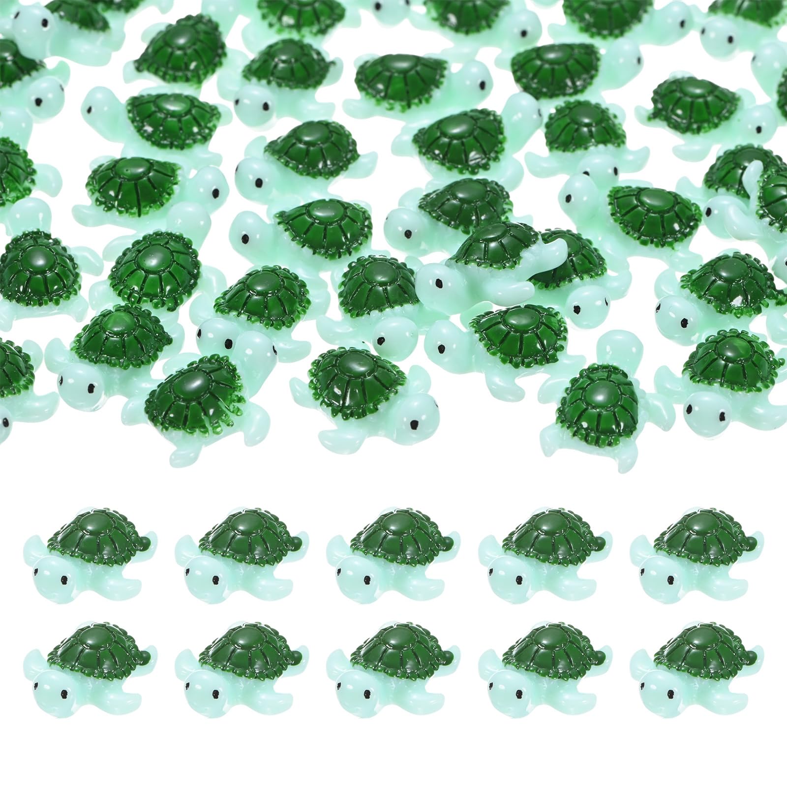 M METERXITY 20-Pack Mini Resin Turtles, 0.79inch/2cm Miniature Sea Turtle Figurines for Fairy Garden/Micro Landscaping/Aquarium, Cute Ocean Animal Statue [Light Blue]