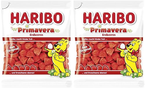 Haribo Primavera Erdbeeren - Caramelos de goma (fresa), paquete de 2 (2 x 6.17oz)
