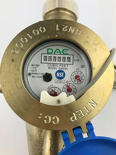 Miniatura 43 de DAE MJ-100 Medidor de agua potable sin plomo NSF61 de 1 pulgada, salida de pulso + acoplamientos, galones