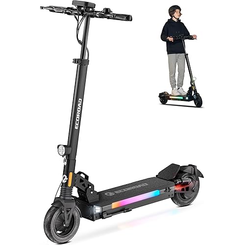 ECOROAD Electric Scooter,25MPH-32MPH, 18-50 Miles Range, 330LBS Load, Off-Road Tires, RGB Lights & APP Control