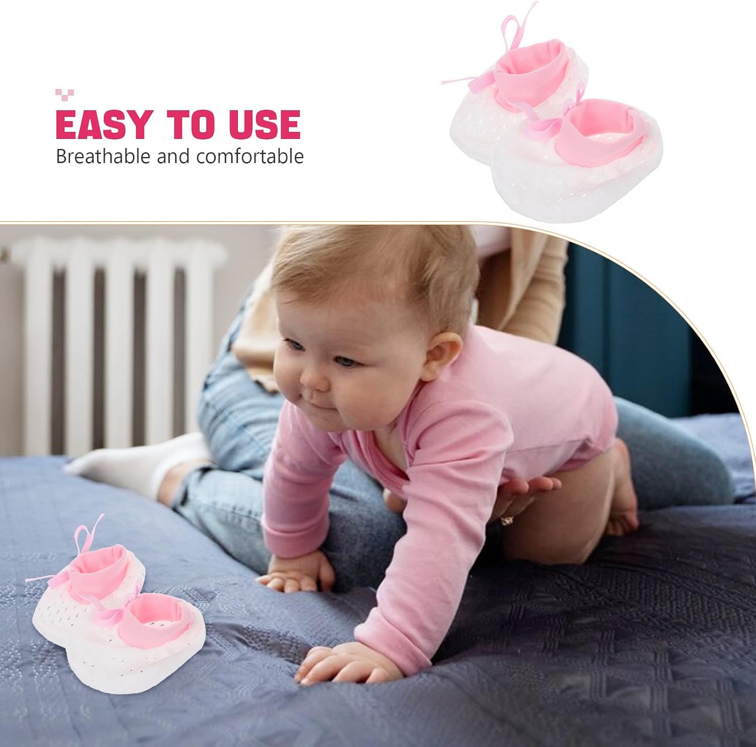 MAGICLULU Gloves No Scratch Mittens Adjustable Drawstring Design Soft Cotton Fabric for Infants and Boys Comfortable Antiscratch Protection Hand Mitts