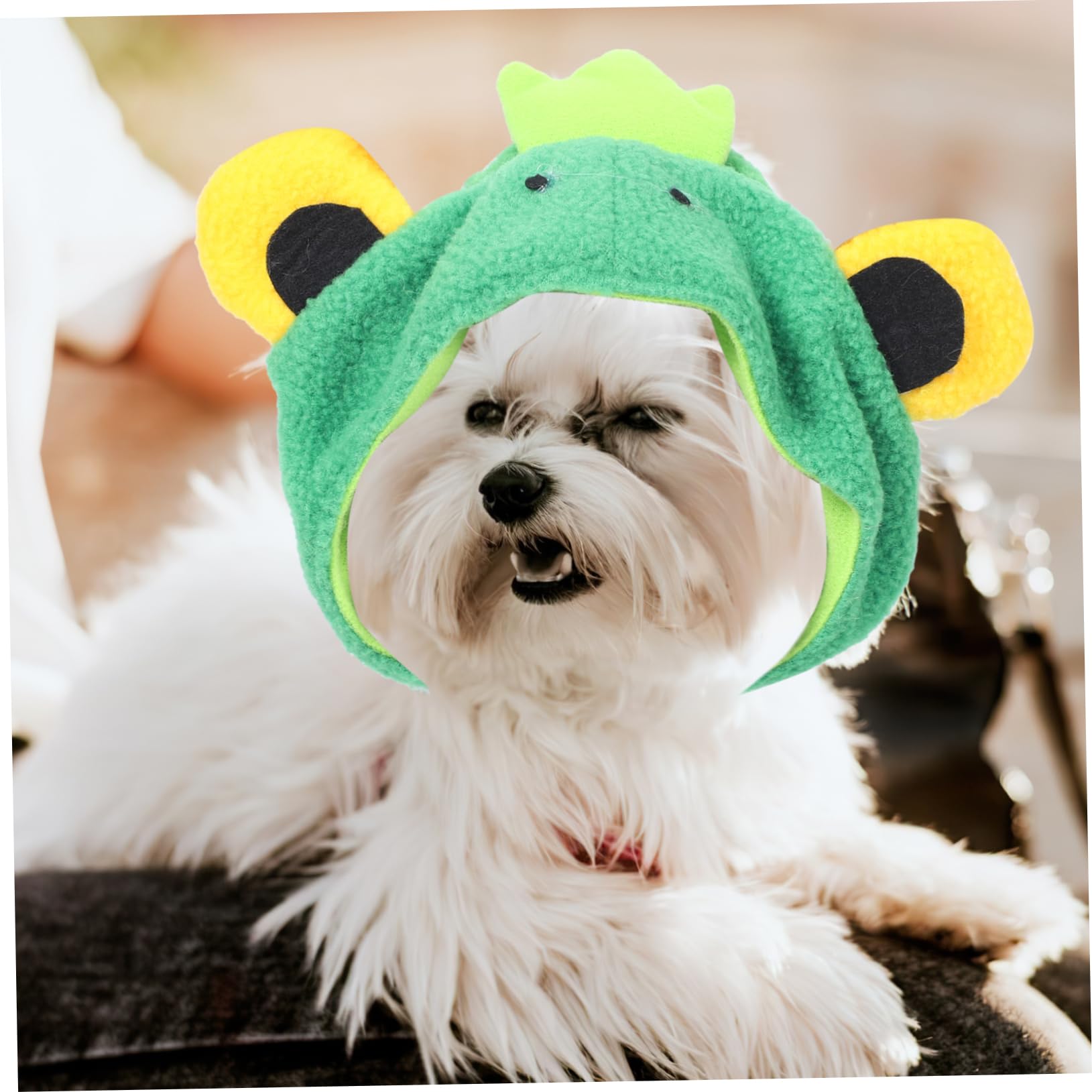 ifundom Adorable Pet Costume Hat Cute Frog Cosplay Headwear for Dogs Cats Soft Cotton Material for Parties Festivals Birthdays Photo Shoots Easy to Durable Design