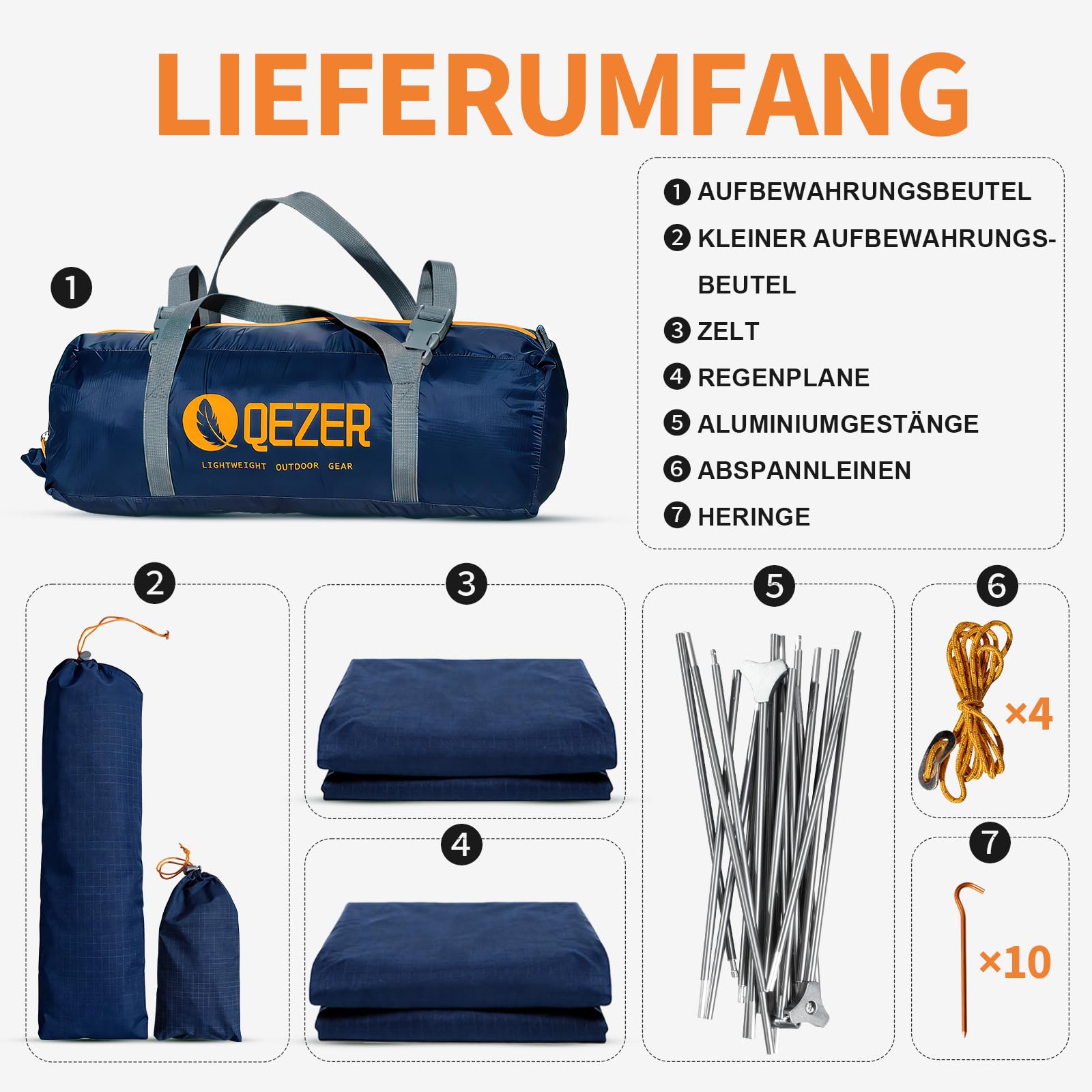 Ultraleichtes Rucksackzelt, Campingzelt, wasserdichtes PU 3000mm Außenzelt, PU 5000mm Bodenzelt, ultraleichtes Rucksackdesign, geeignet zum Wandern, Campen und für Outdoor-Aktivitäten.