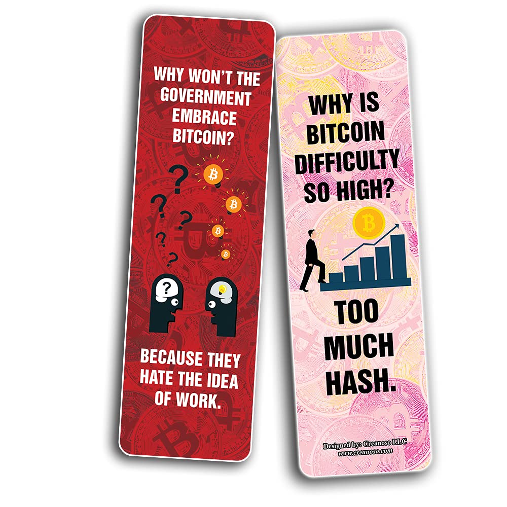 Amazon.com: Creanoso Funny Crypto Bitcoin Bookmarks (10-Sets X 6 Cards) -  Awesome Bulk Buy Bookmarker Set Personal Collection : Office Products