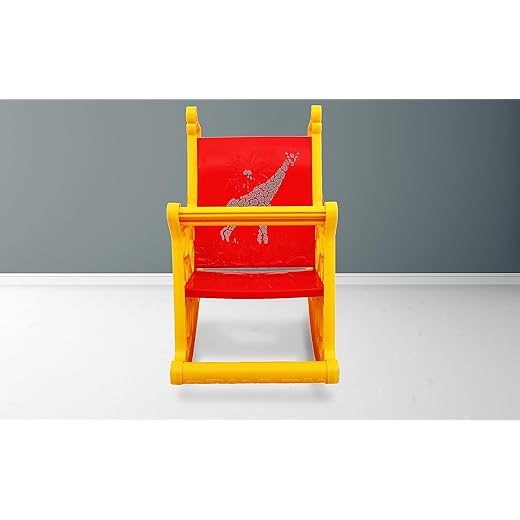 Giraffe Rocking Chair for Kids Room (Yellow/Red)