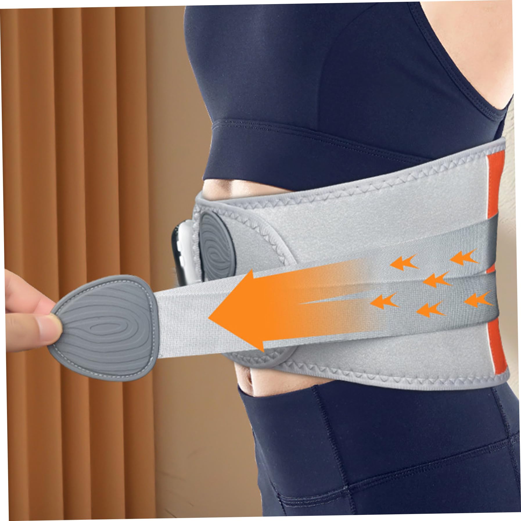 Almohadilla térmica inalámbrica, soporte de espalda de 3 velocidades y 5 calor con calor y masaje, cinturón de soporte de espalda inalámbrico para mujeres, hombres, personas mayores Cinturón de