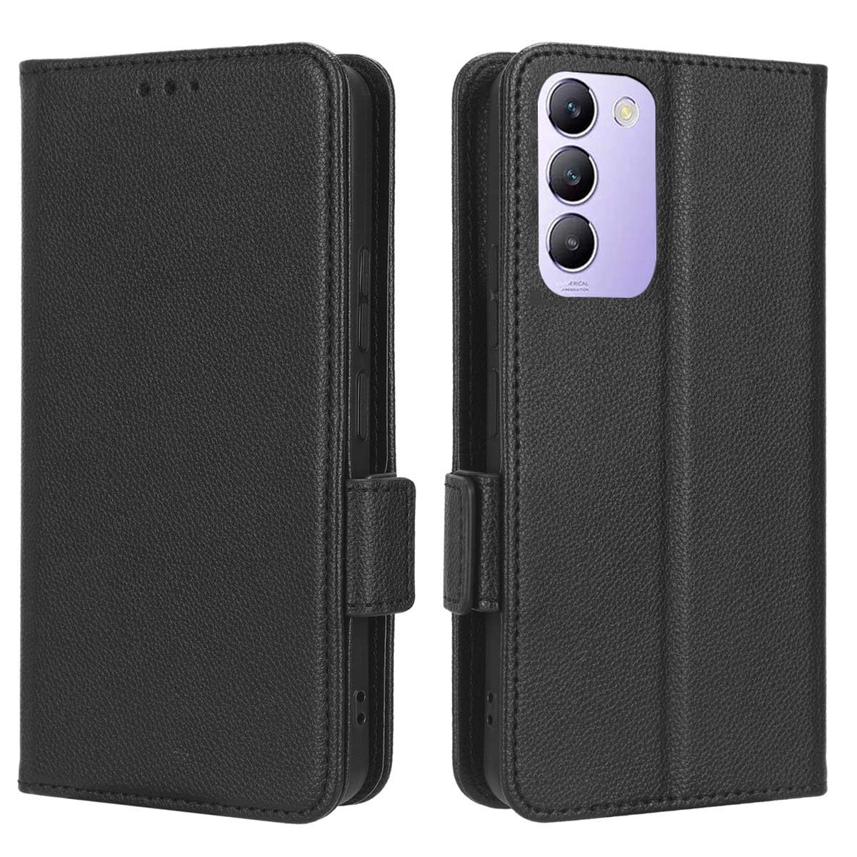 GOKEN Cover per Vivo Y28s - Portafoglio in Pelle Sintetica con Calamita, Silicone Interno Antiurto, Custodia Libro Flip Magnetica con Slot per Carte e Stand -Blu