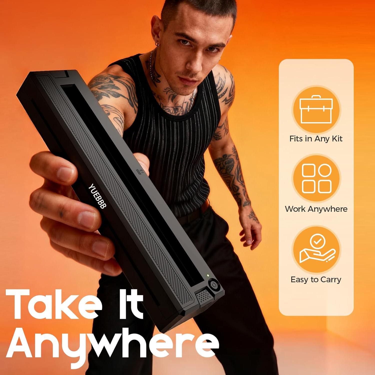 Tattoo Stencil Printer, Portable Tattoo Printer, Wireless-Bluetooth-Thermal Tattoo Transfer Machine with 10pcs Thermal Papers & 3pcs Transfer Papers, Support Mobile & PC