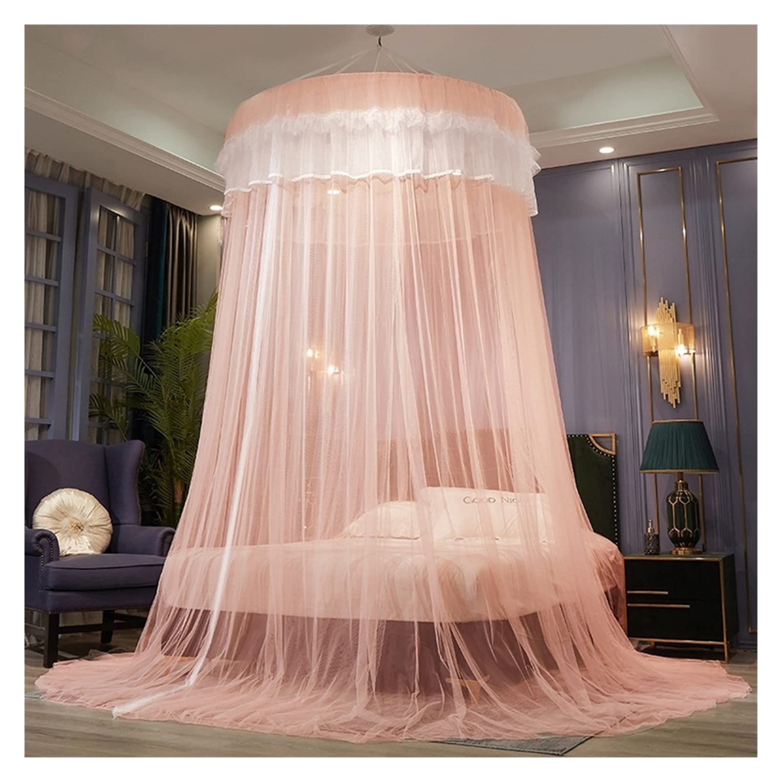 Moustiquaire pour lit à baldaquin fille OKUOKA suspendu king size voyage