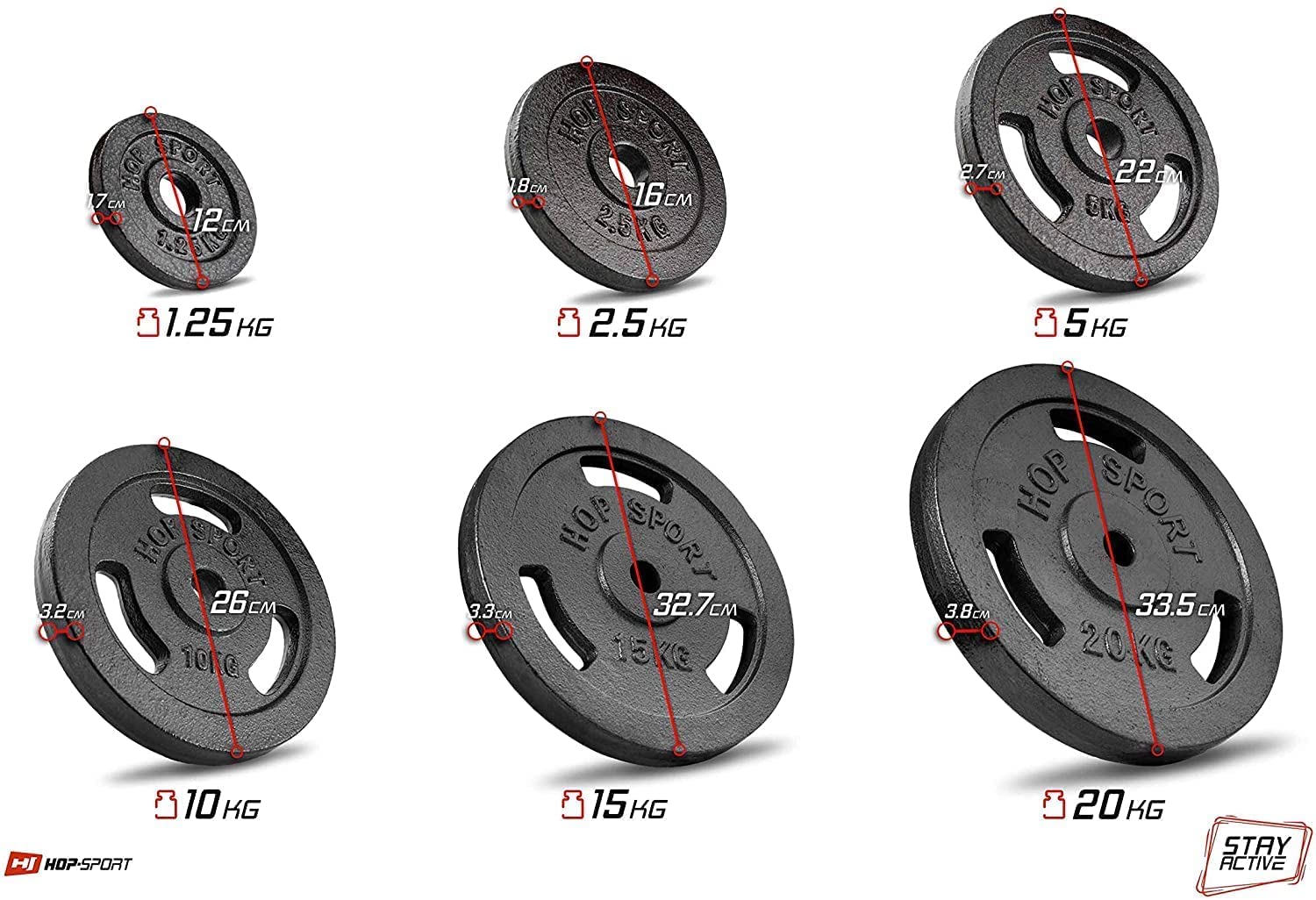 Halterschijvenset - 30MM - 15KG - Set van 2