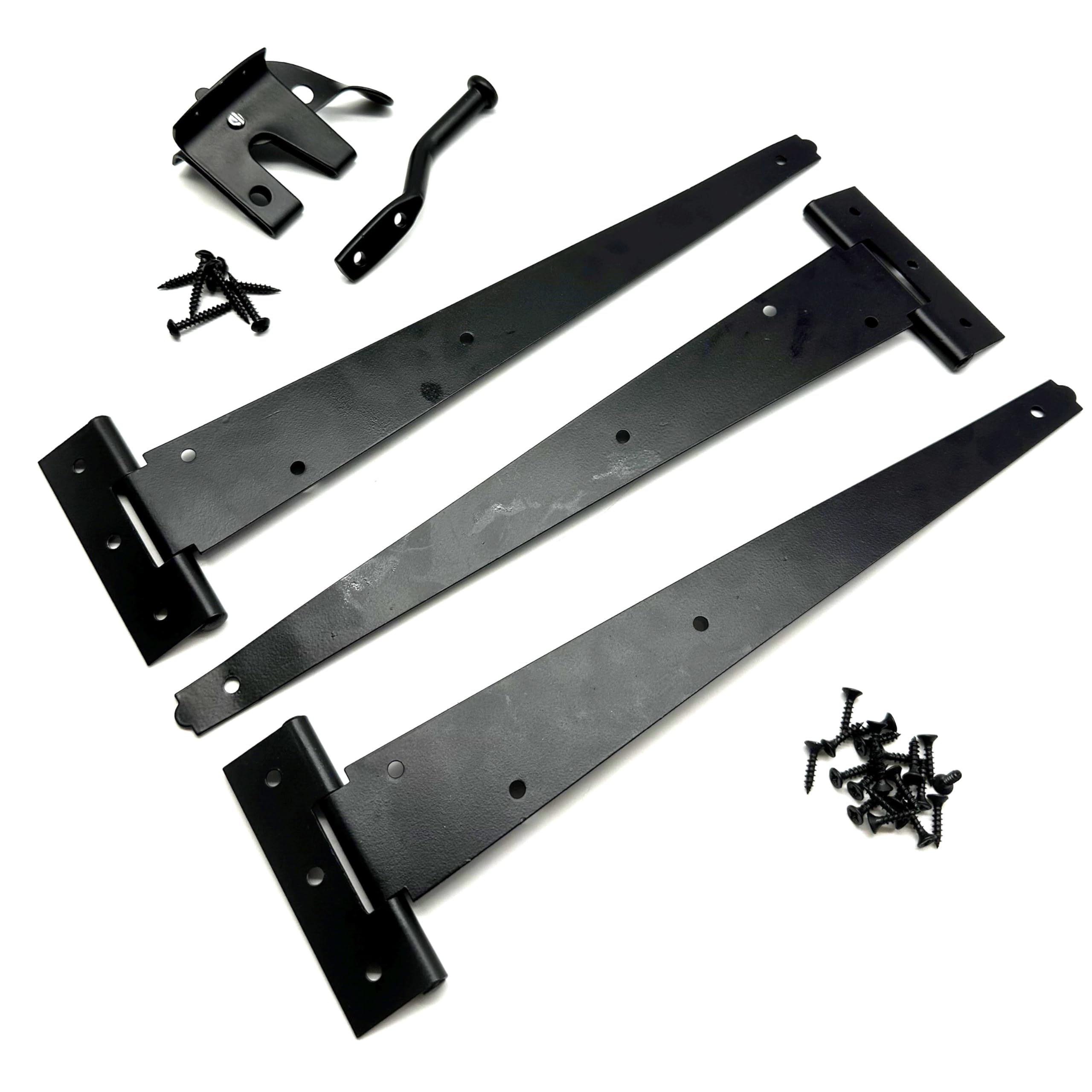 Garden Gate Hinge Pack. 3PK of 12" Black Tee Hinges