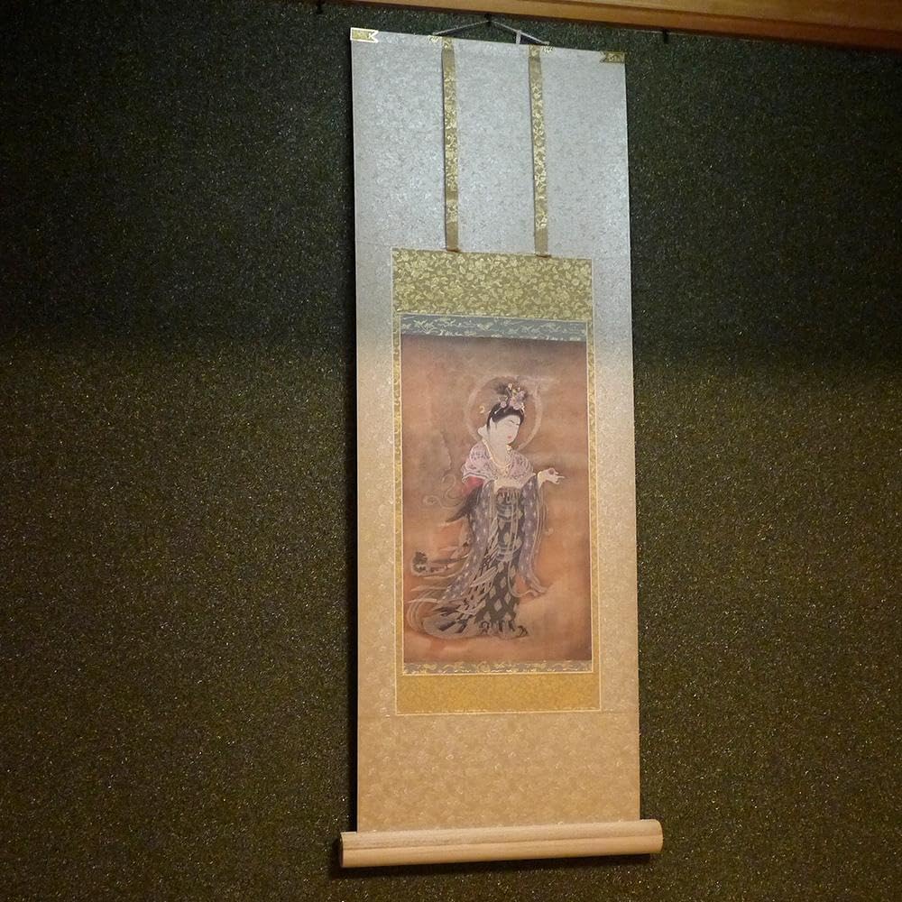安田暎胤 吉祥天像 掛け軸 紙本 薬師寺 国宝 太巻 限定品 極箱 美品 Amazon.co.jp: 掛け軸：国宝「吉祥天像」木版画世界遺産 薬師寺元管主