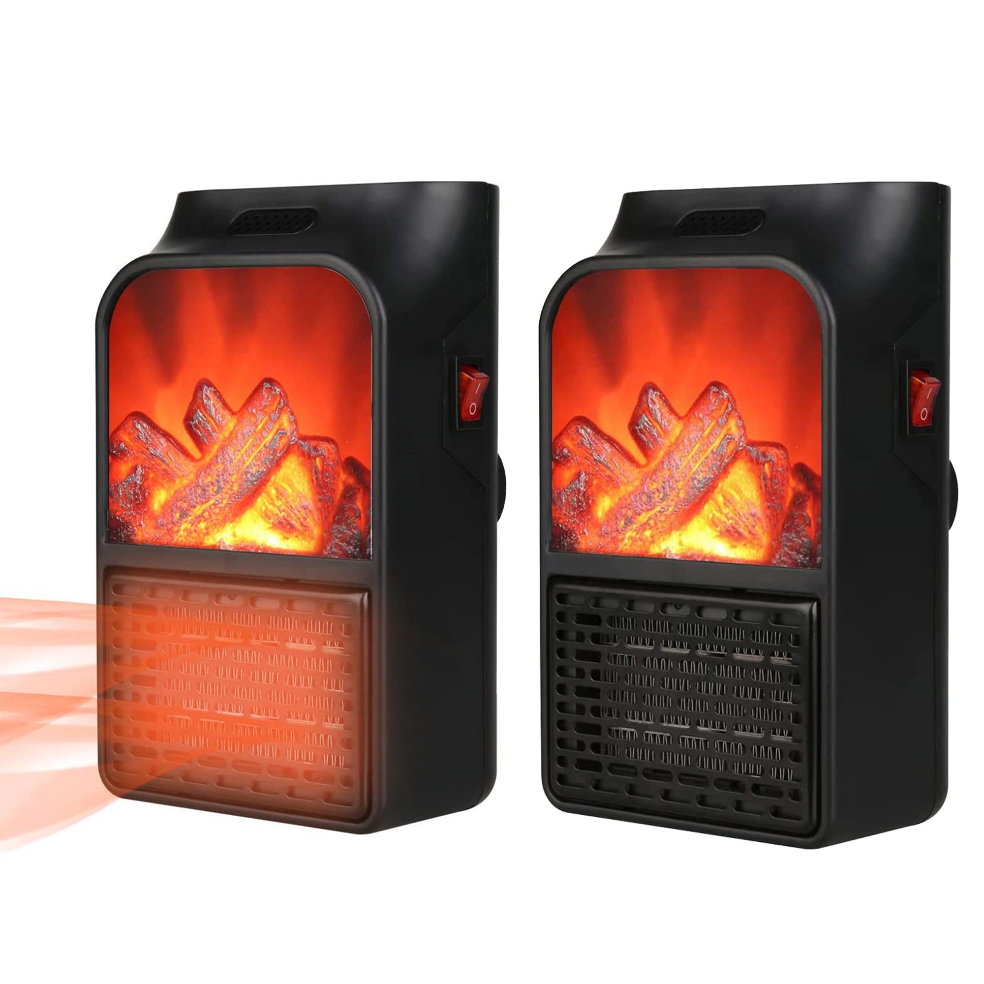 900W Plug in Flame Heater, Portable Low Energy Ceramic Heaters, Mini Space  Heater with Thermostat 12H Timer LED Display Overheat Protection Heater for  Home Office Use (2PCS, With Remote Control) : Amazon.co.uk: