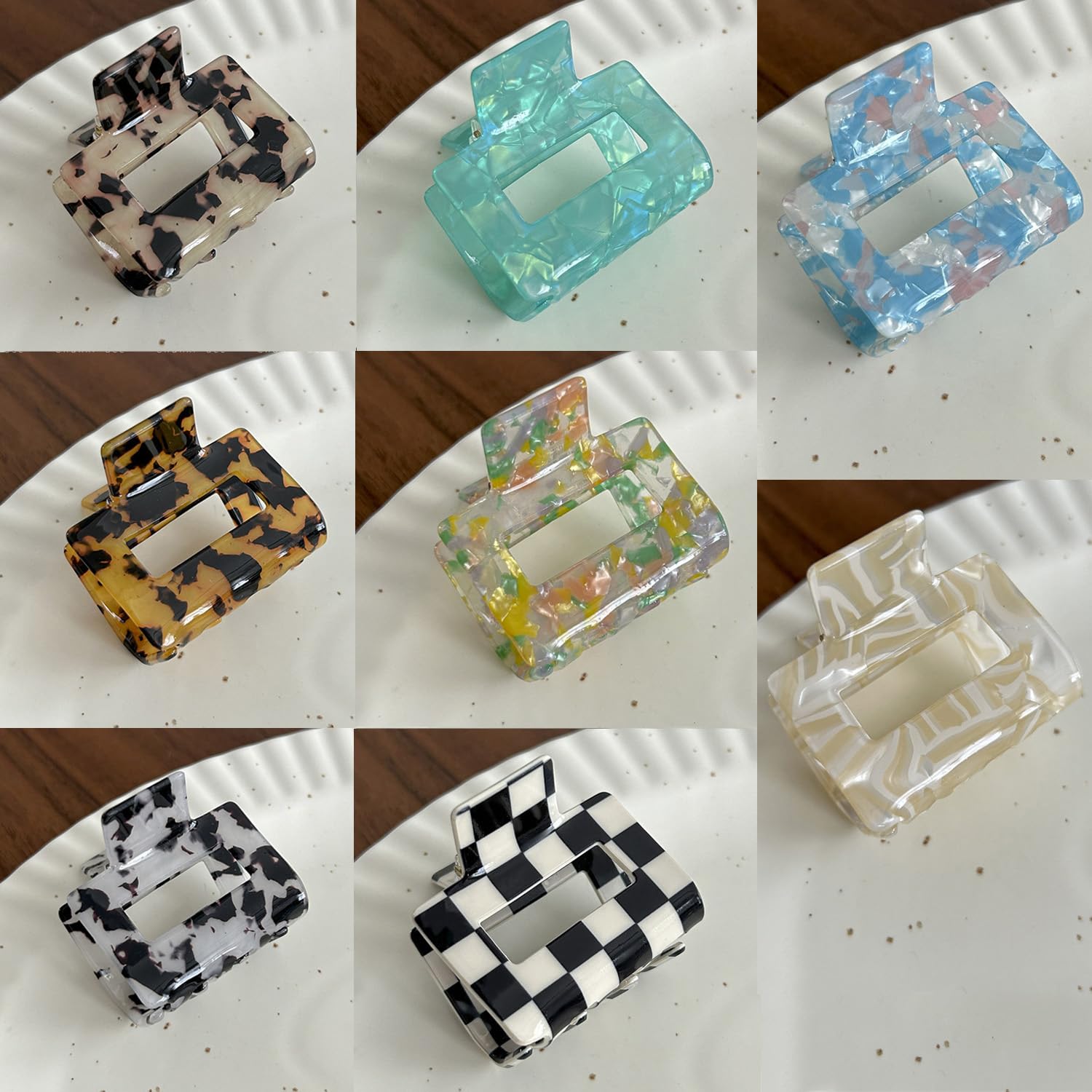 8Pcs Hair Claw Clips, BetterJonny Hair Clips Square Hair Jaw Clips Hair Accessories for Women Medium Hair Clips Tortoise Barrettes Hair Accessories - Image 7