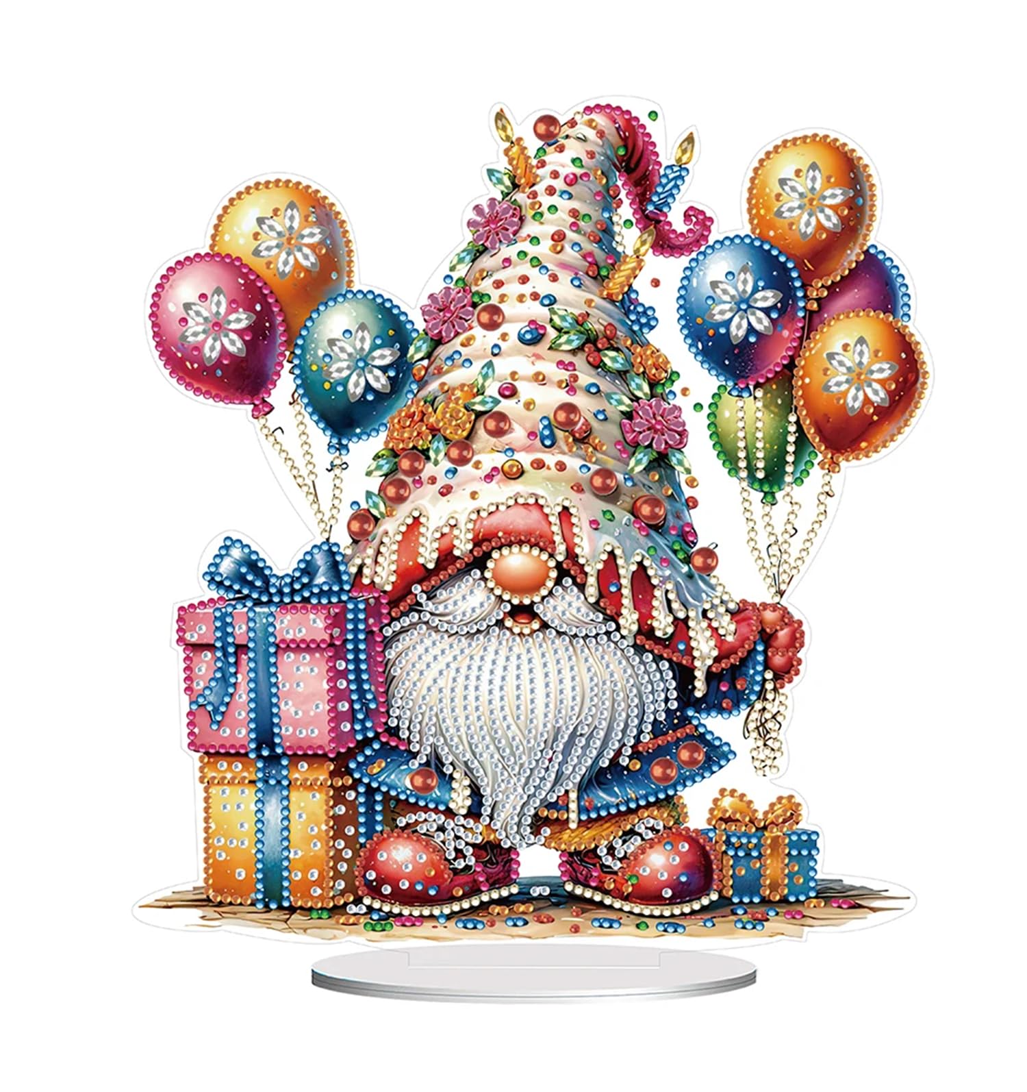 Syntego DIY Birthday Gnome Diamond Kit I 5D Diamond Painting Kit with Crystal Rhinestones I Acrylic Birthday Decoration for Home I for Adults & Beginners I Easy to Use & Perfect for Craft Lovers