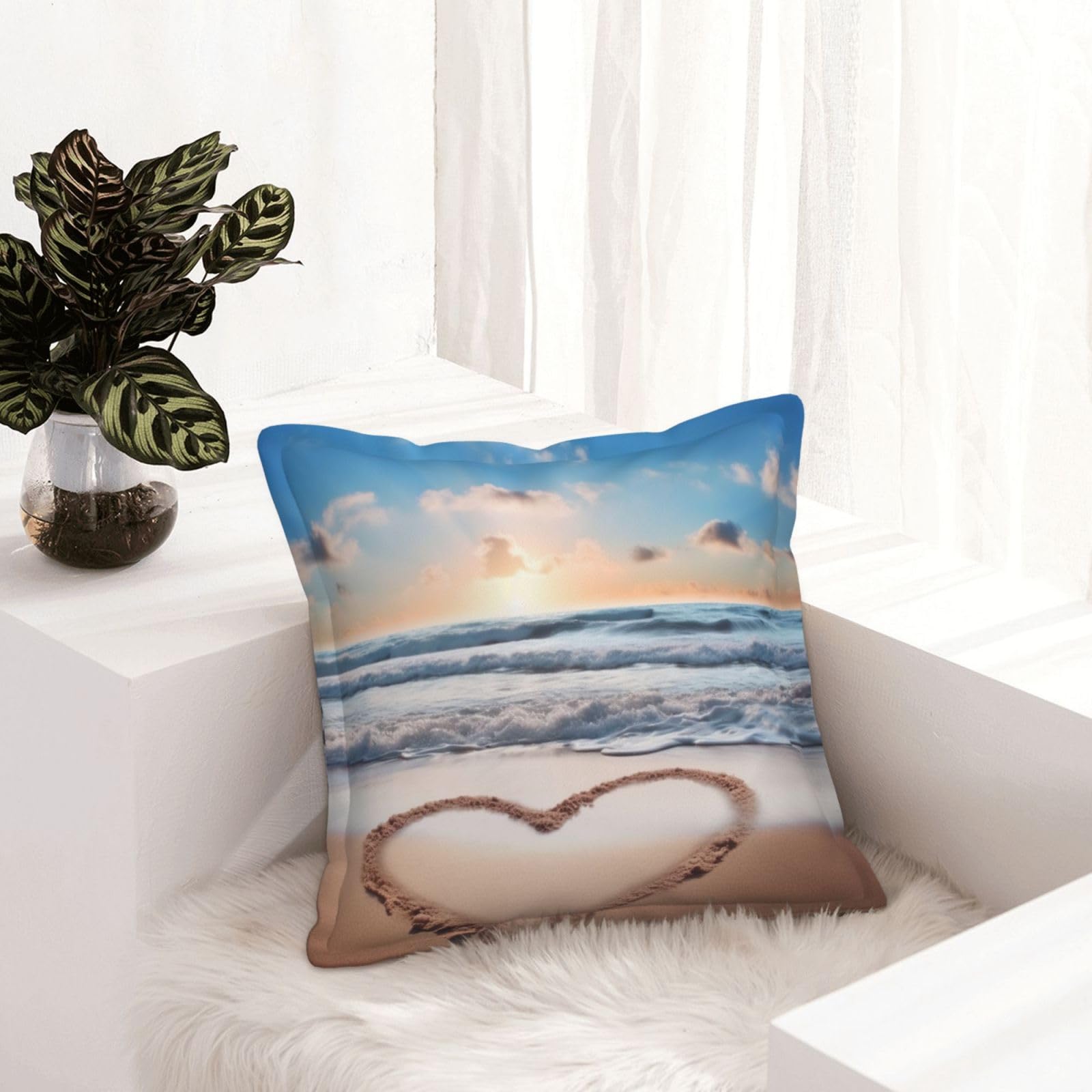 Housses de coussin 50,8x50,8 cm similicuir moderne cœur taie décoration canapé lit salon