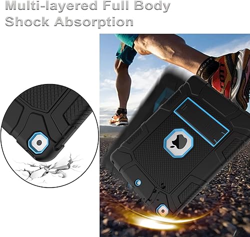 Miniatura 4 de Funda para iPad de 78 generación, funda para iPad 10.2, híbrida, resistente, a prueba de golpes, funda de protección contra caídas construida con