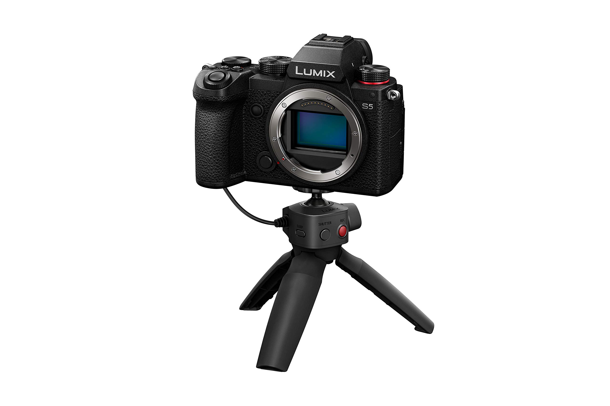 Panasonic LUMIX DC-S5GR-KIT S5 Full Frame Mirrorless Camera Body, 4K 60P Video Recording with Flip Screen and Wi-Fi, L-Mount, 5-Axis Dual I.S, (Black) and Vlogging Grip [Amazon Exclusive]