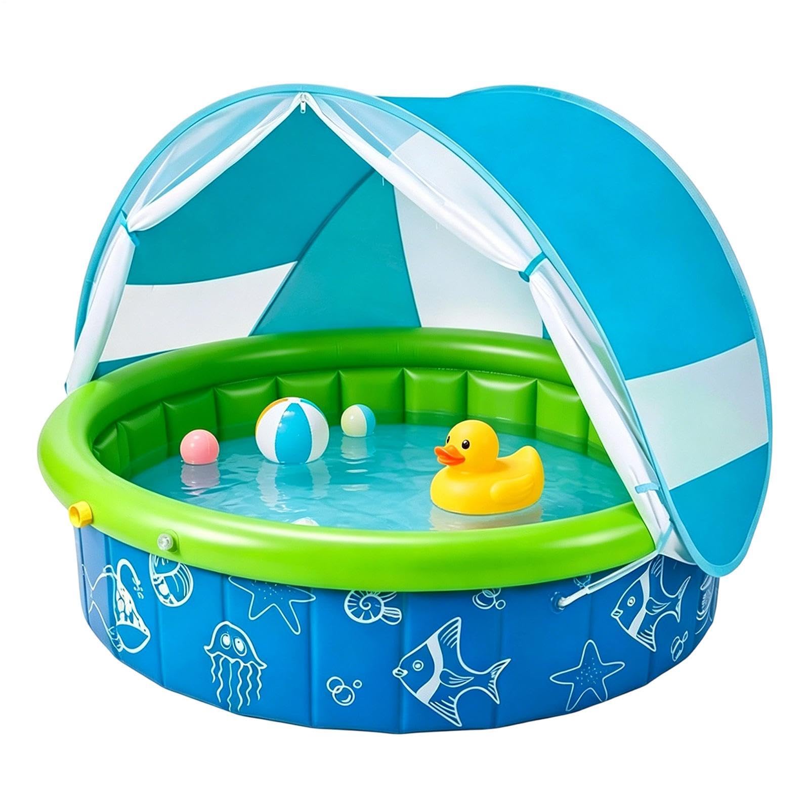 Outdoor Kids Pool Sun Protection Spacious Foldable