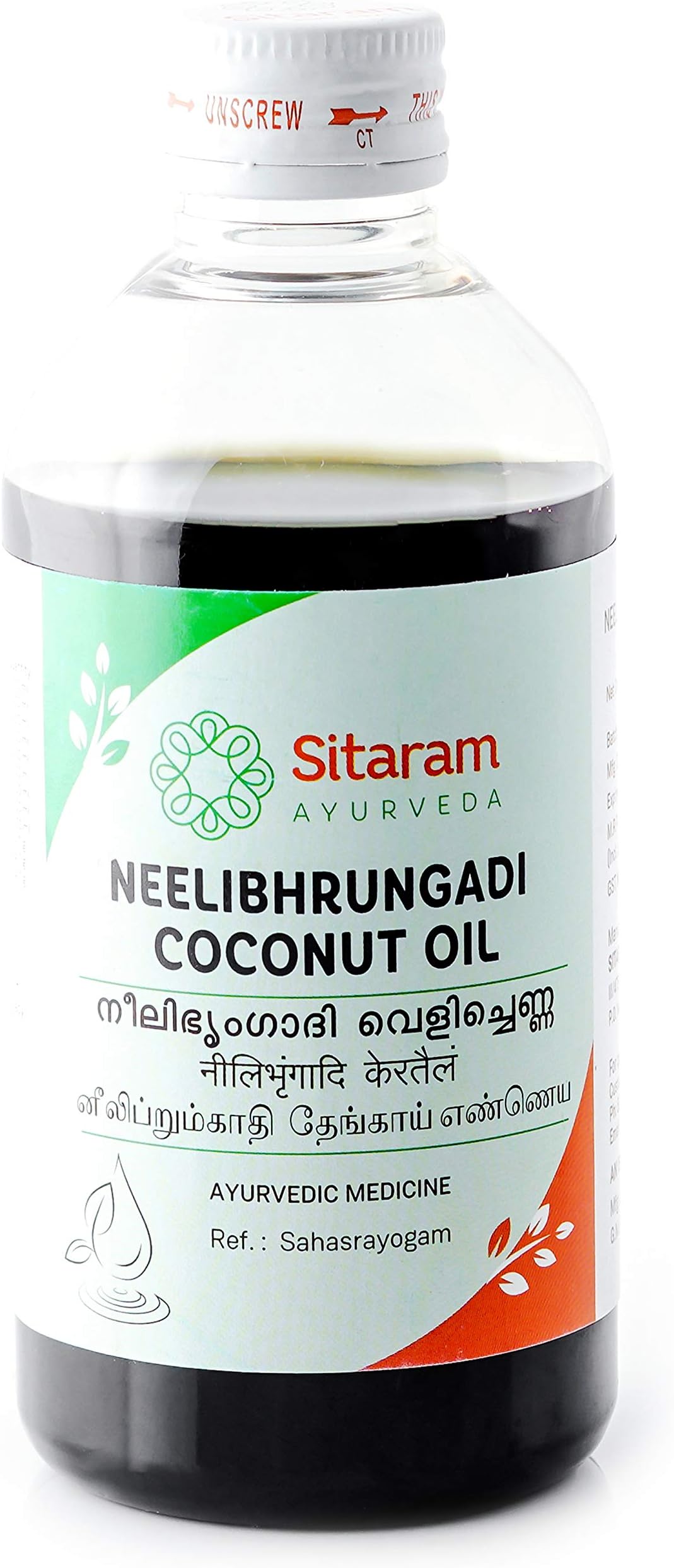 Neelibringadi Coconut Ayurvedic Herbal Oil 200ml to Arrests Hairfall, Stimulates Hair Follicles for Hair growth, Effective for Dandruff