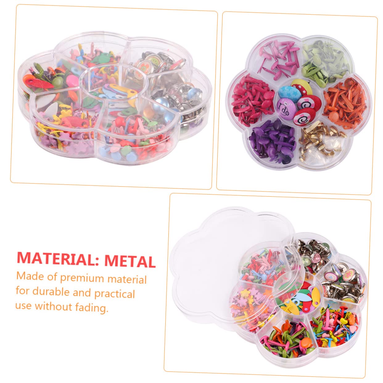 Operitacx 3 Sätze Bunte Horn Nägel Stifte Pastell Basteln Für Kinder Aus Papier Stifte Für Papierhandwerk Brads Handwerk Papierverschlüsse Brad Kidcraft-spielset Metall 2 Boxen * 3