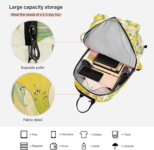 Miniatura 6 de Mochila de tenis para adultos, ligera, elegante, lirio de cala, amarillo limón, verde claro, accesorios deportivos, mochila para tenis, bádminton,