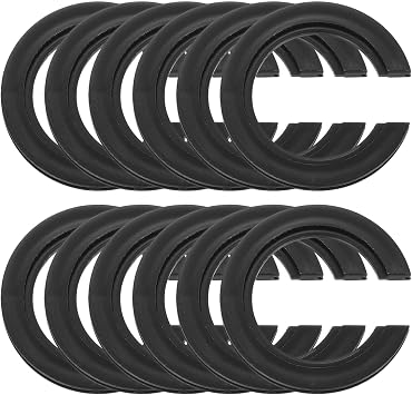 PATIKIL E27 to E14/E12 Lamp Shade Adapter Ring, 12 Pcs Plastic Screw Lampshade Reducing Ring 42mm to 29mm Light Fixtures Converter Reducer Replacement, Black