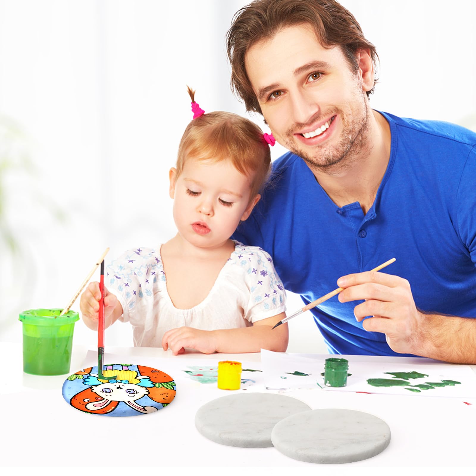 12 Pezzi Pietre Piatte bianche per dipingere Ciottoli per La Pittura 6,3cm Dipingi Le Pietre delle Disco di Pietra Rotondo per Decorazione Alta qualità Naturali Sassi da Dipingere