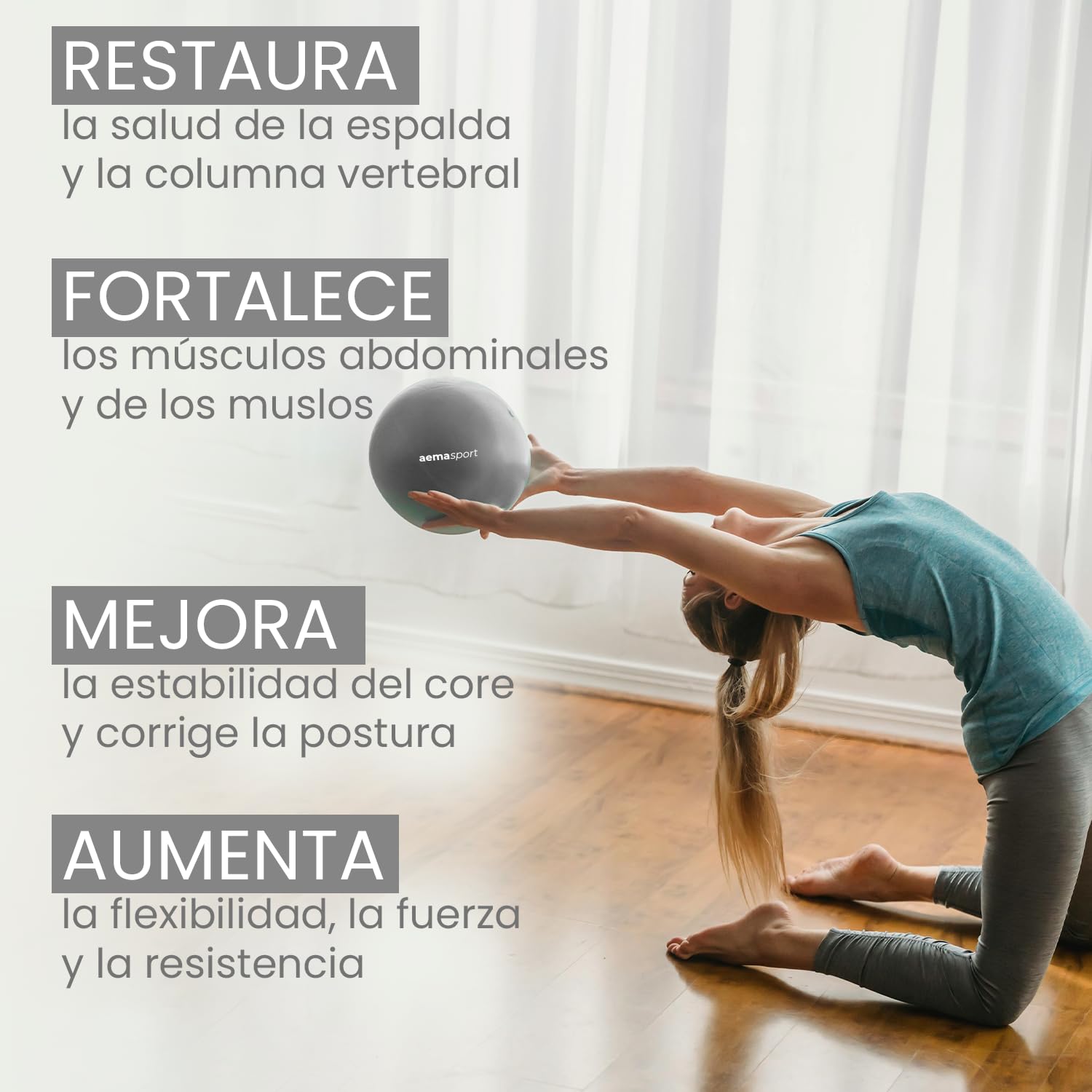 Pelota de Pilates Pequeña. Softball 20cm y 26cm Diámetro. Antideslizante, Anti Reventones, PVC Seguro. para Yoga, Rehabilitación y Entrenamiento. Fácil de Inflar, Máx. 200kg.