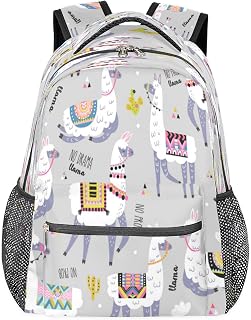 Mochila étnica animal alpaca para mulheres mochilas para laptop para negócios, mochila escolar para estudantes com alça de ombro ajustável, mochila casual para viagem e acampamento para mulheres e homens, Multicor, Large