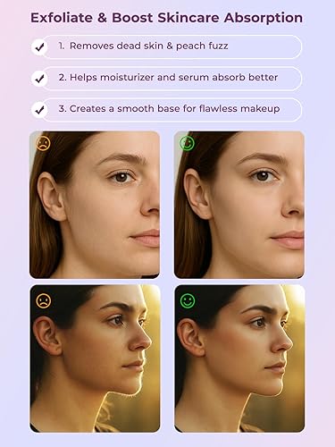 Miniatura 3 de Maquinilla de afeitar eléctrica Dermaplane para la cara de las mujeres, herramienta de eliminación de vello sónico de 2 velocidades, maquinillas de