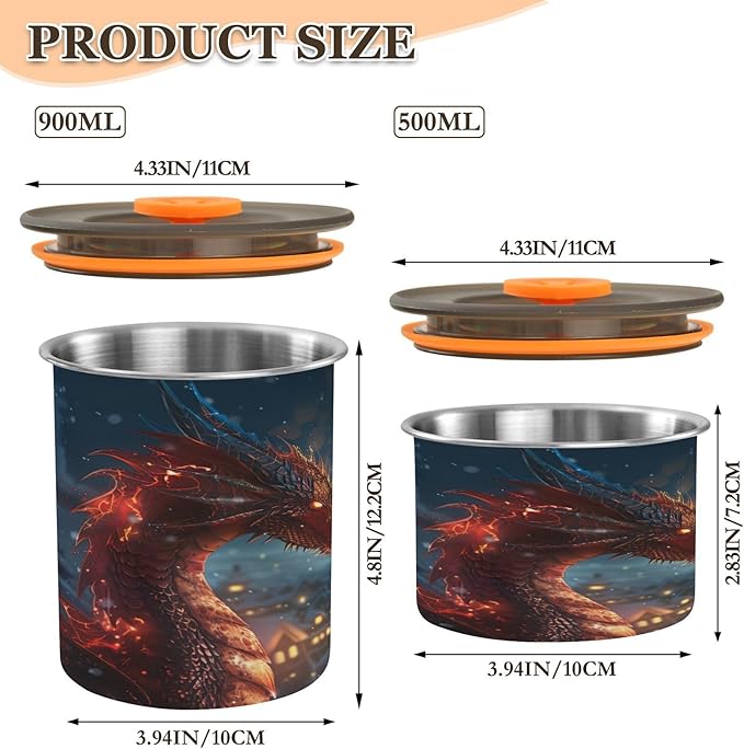 Contenedor de Alimentos Acero Inoxidable Qilmy 30 oz, Hermético al Vacío miniatura 3