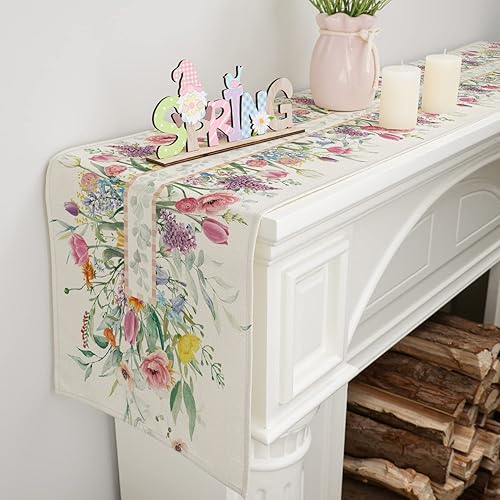 Miniatura 4 de Siilues Camino de mesa de primavera decoración de mesa de primavera de clavel camino de primavera para mesa decoración de temporada de primavera