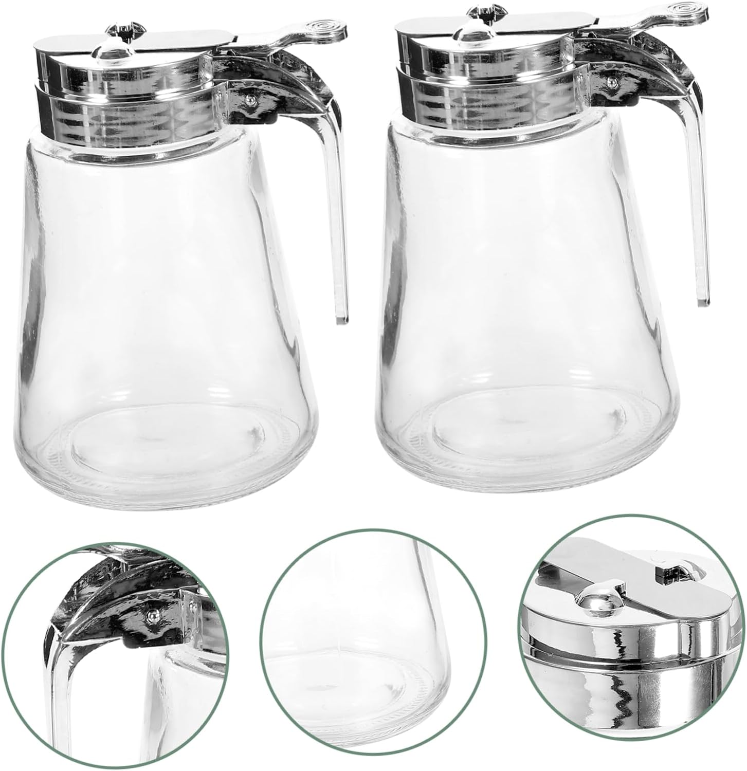 2Pcs Dispenser for Syrup and Honey Leak Design for Bar Stylish Kitchen Storage Material for Freshness and Safety