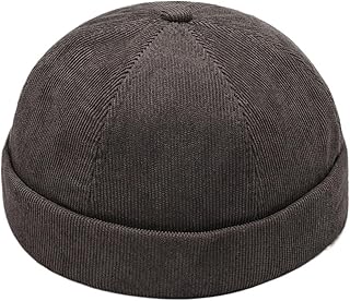 LHAODDUO Skullies - Gorro sin ala para hombre o mujer, estilo hip hop, para verano, portátil, para calle, color liso (marrón, 1 unidad)