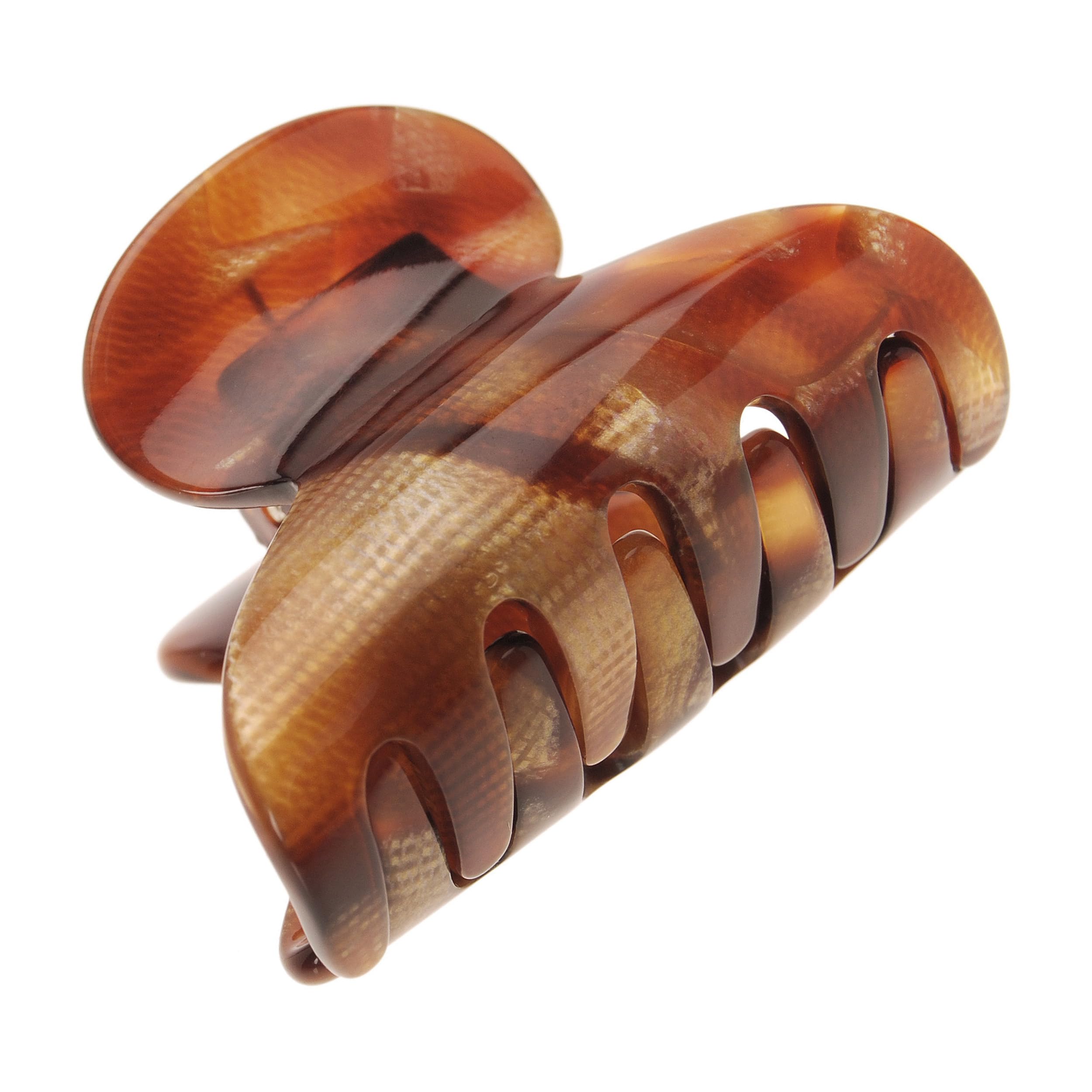 France Luxe French Hair Clip for Thin or Short Hair, Mini Couture Claw Clip for Women, Strong No Slip Hold, Gentle Grip, Lightweight, Africa Brown