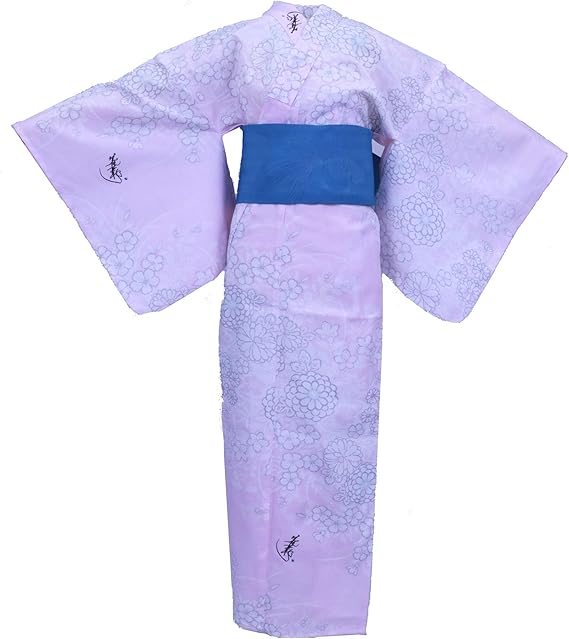 Amazon 仕立屋甚五郎 一人で簡単に着れる浴衣 レディース浴衣 夢小菊 着物 帯の2点セット 自宅で洗える 浴衣 通販