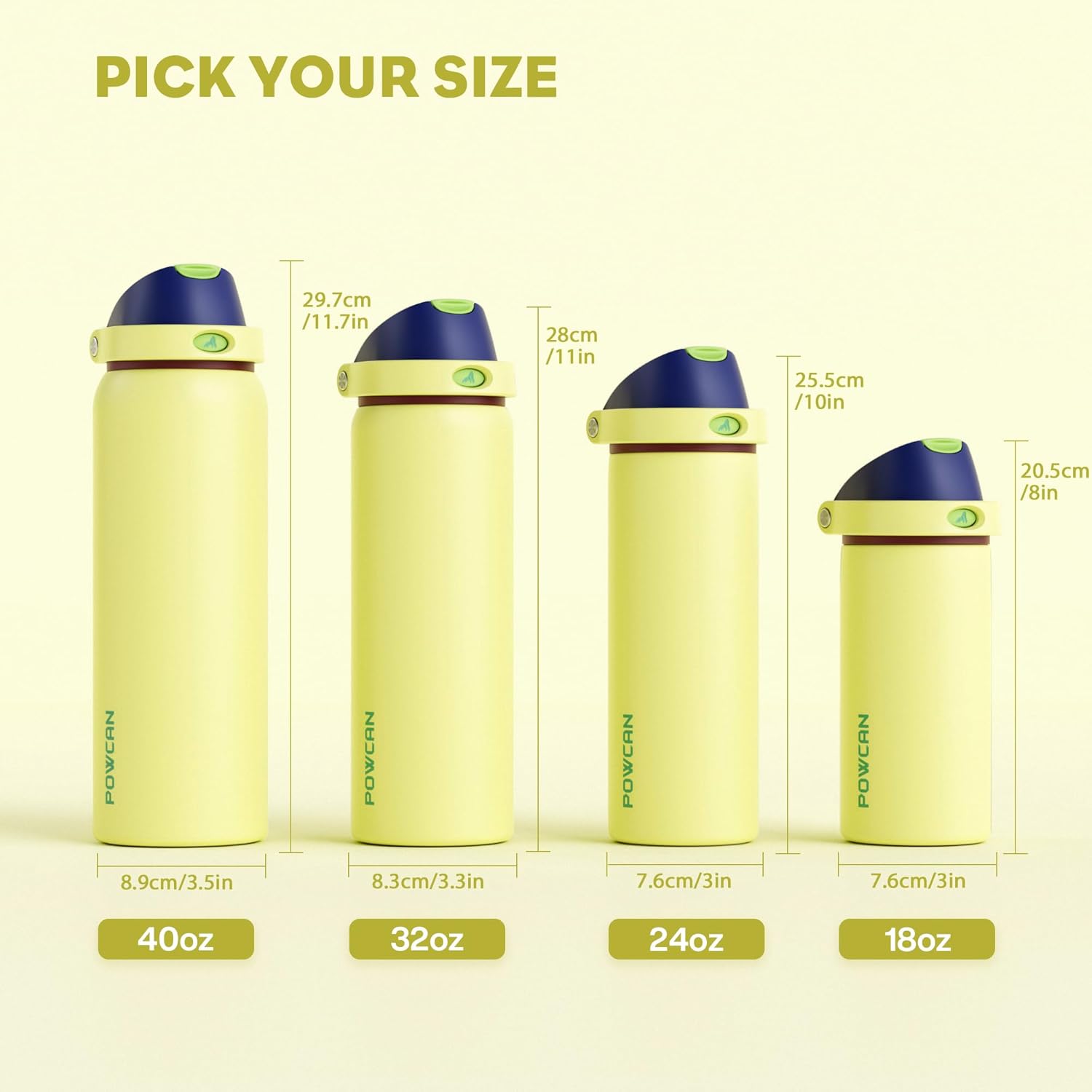 POWCAN 18 oz Insulated Stainless Steel Water Bottle: 2-in-1 Push-Button Spout & Quick-Flip Straw, Leakproof, Cold 24Hrs, Lockable, Fits Car Cup Holder, Ideal for Travel, Sports, Gift (Infinity Beam) - Image 8