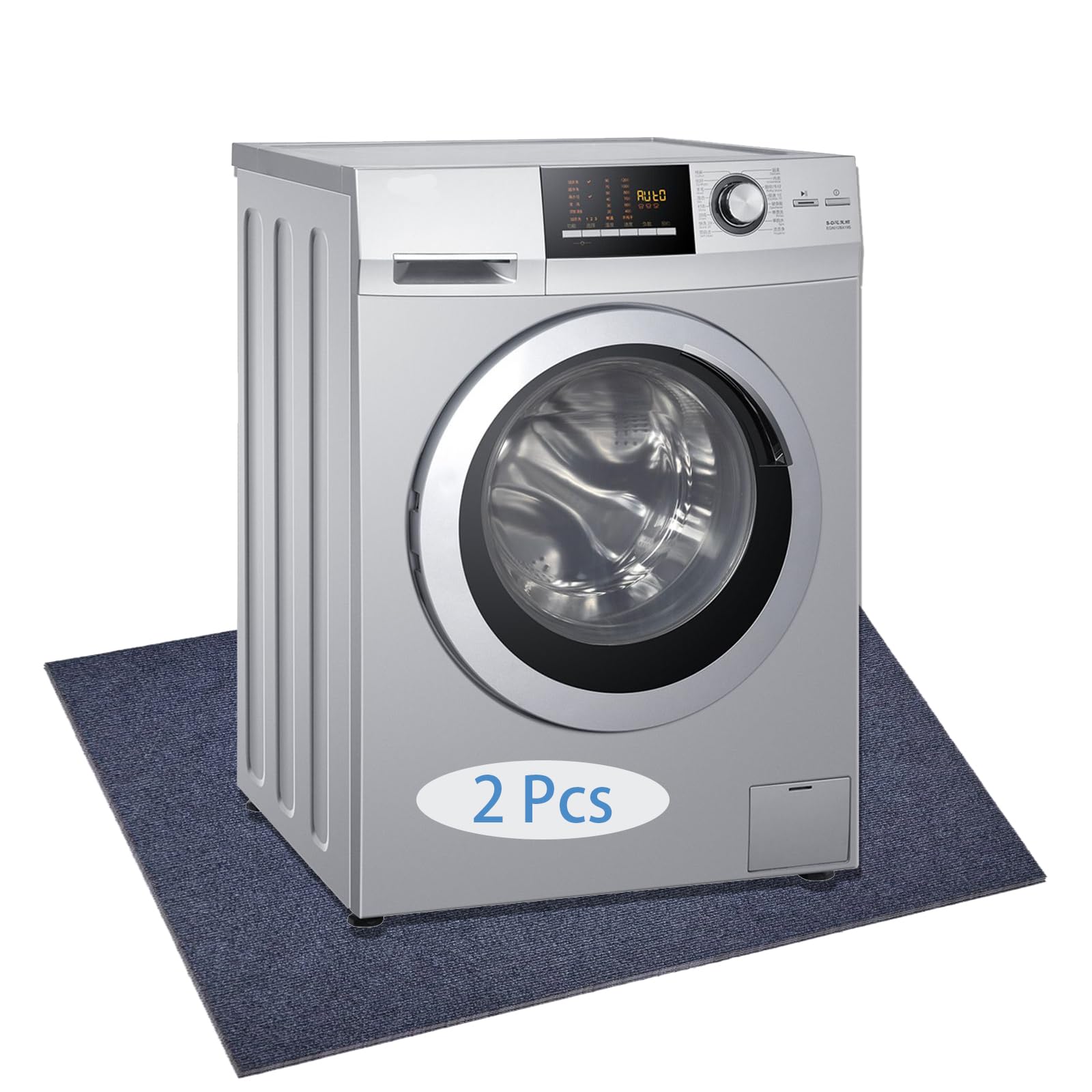 Photo 1 of 2 PCS Washing Machine Mat 27 x 27 Inches Anti Vibration Mat for Washer Dryer Fridge Refrigerator Floor Protection Waterproof Non-Slip Under Washing Machine Mat with Rubber Backing