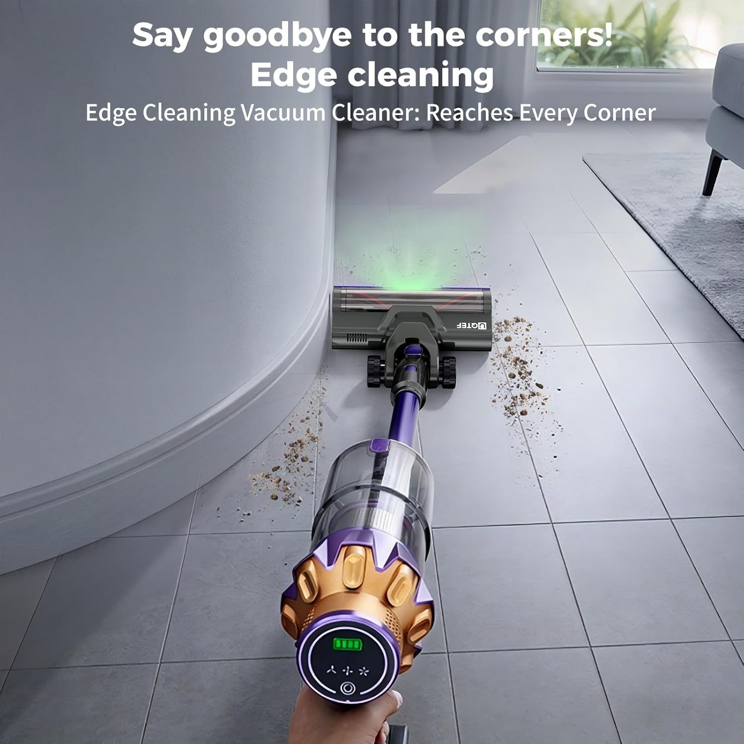 Cordless Vacuum Cleaner 1.8L Dustbin, 600W 55kPa 70Mins Stick Vacuum Cleaners for Home with Pet Brush, Self-Standing and Touch Screen, Vacuum Cordless for Pet Hair/Hardwood/Carpet/Car