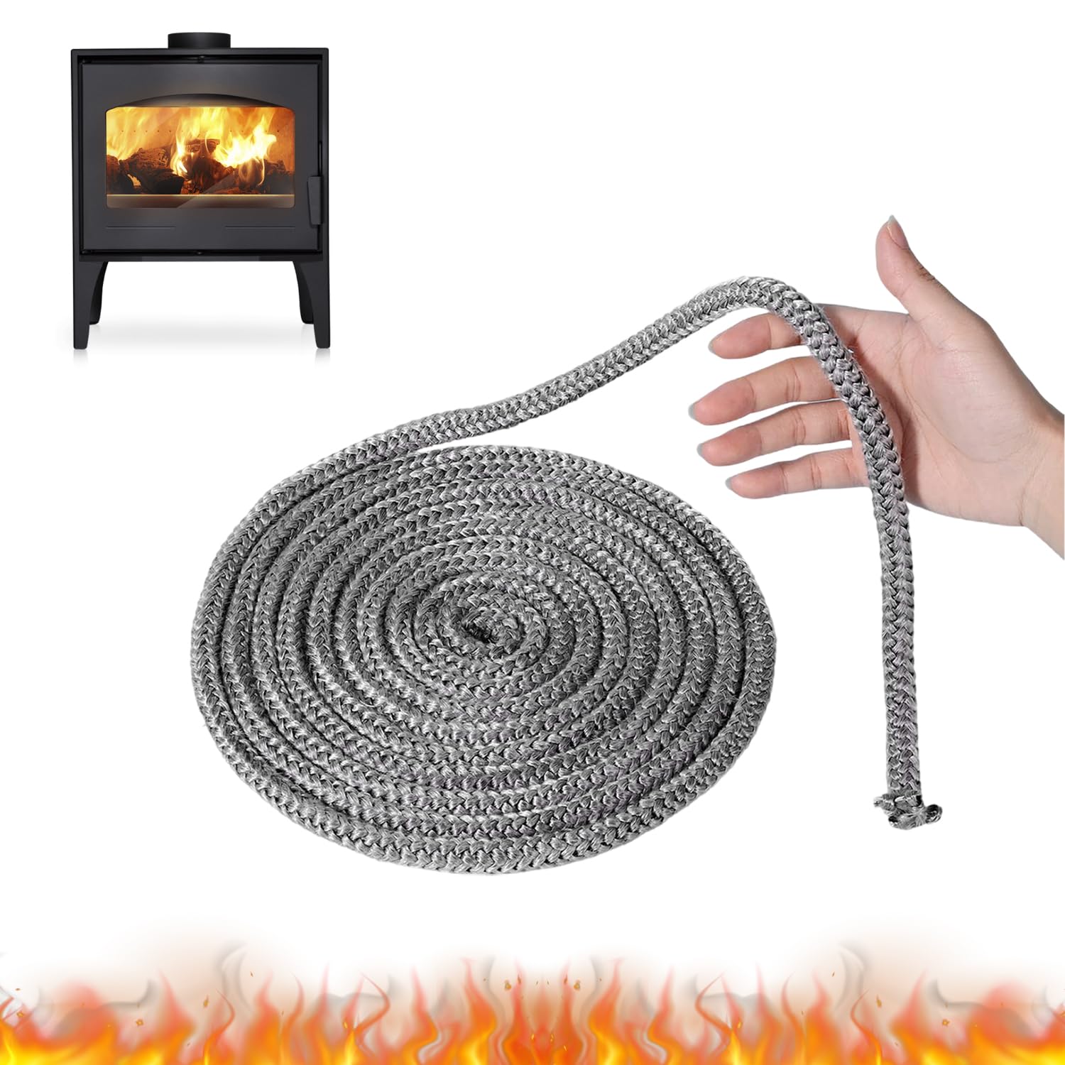 Oven afdichtkoord, diameter 6 mm x 4 m, ovenafdichtband, afdichtband