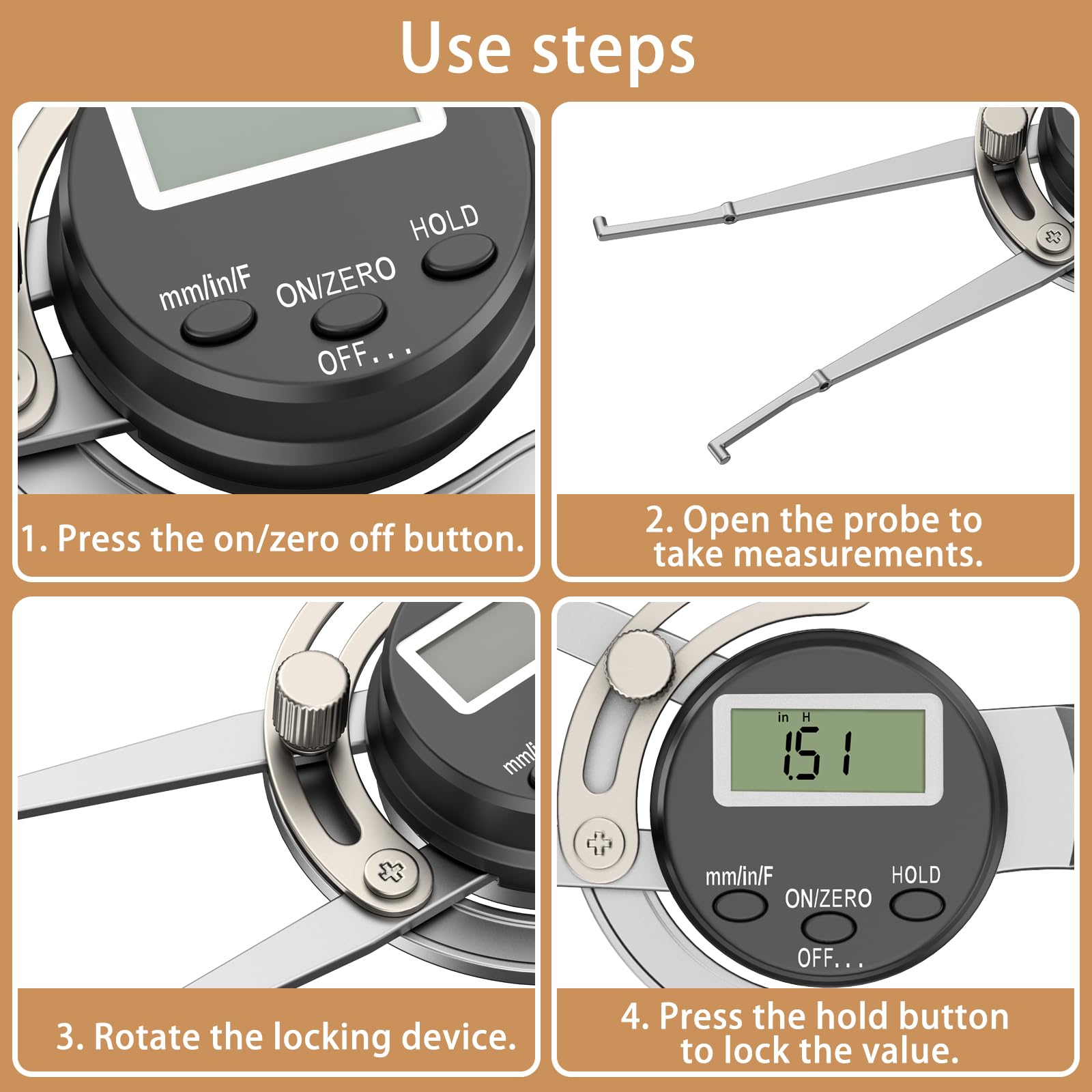 Digital Calipers - Measure Inside Diameters 0.5"-7" -4