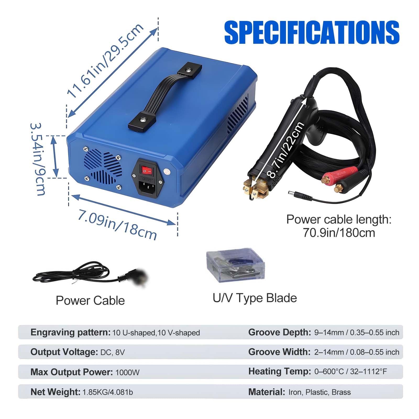 Professioneller, Tragbarer Reifenprofilschneider, Breiteneinstellung 2–14 Mm Und Tiefeneinstellung 9–14 Mm, 1000-W-Elektro-Reifenprofiliermaschine FüR Vollgummireifen Und Gummiprodukte