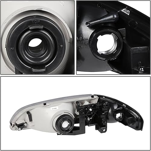 Miniatura 5 de Auto Dynasty 4 piezas de carcasa negra izquierda+faro derecho + lámparas de esquina transparentes compatibles con Mazda 626 6 generación 98-99