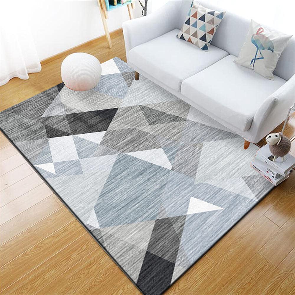 Tapis enfant garçon minimaliste moderne gris géométrique antidérapant