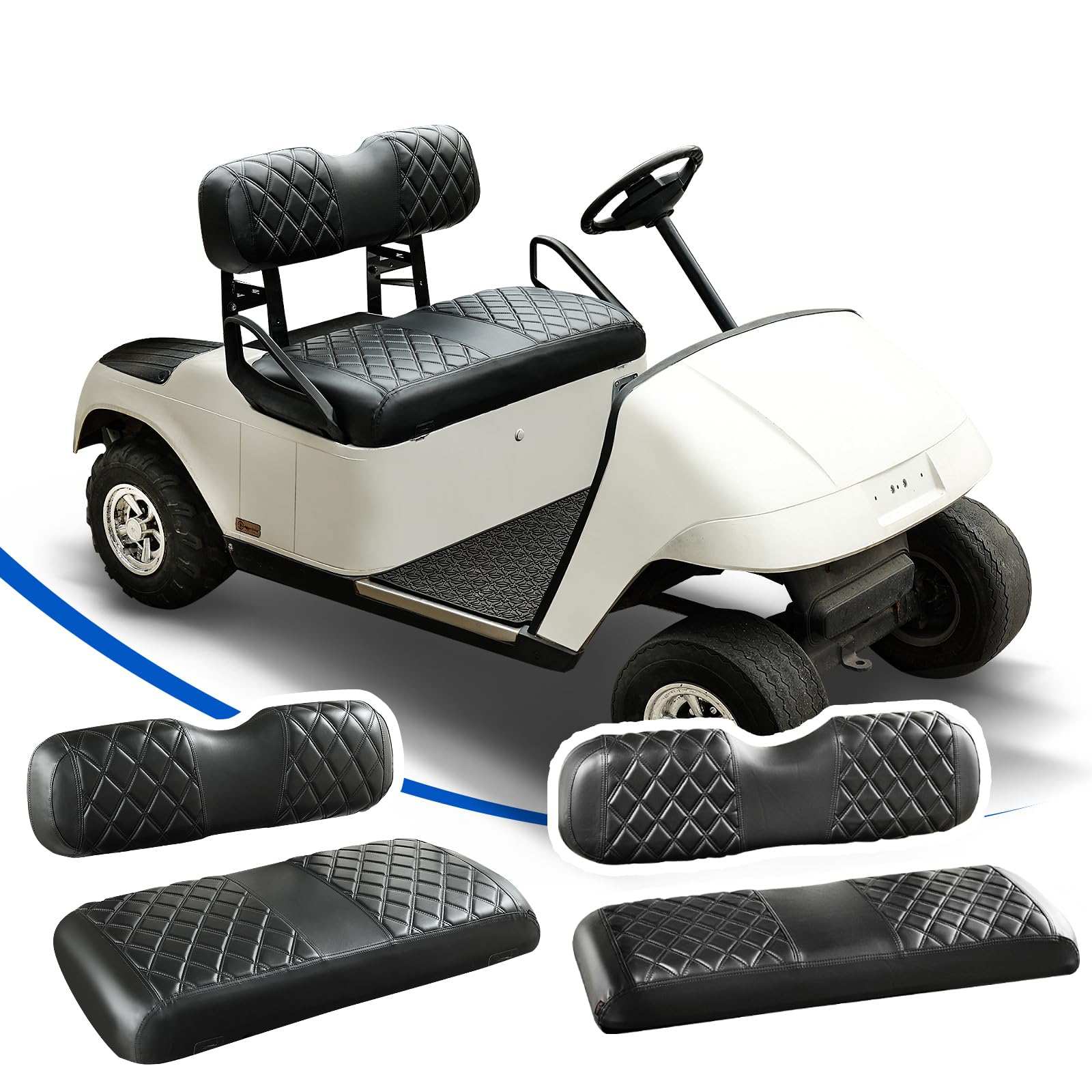 NOKINS Golf Cart Seat Covers 4 Piece Fits EZGO TXT 1994-2013/RXV 2008 up